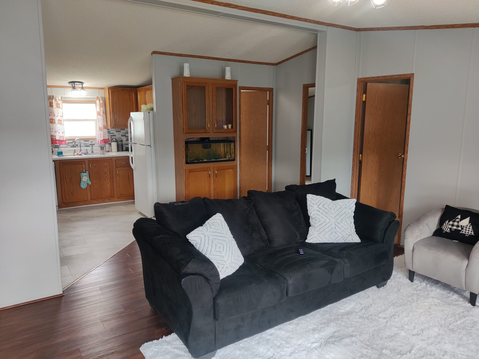 Living room of double wide manufactured home for sale in Pontiac | Buy a Michigan mobile home