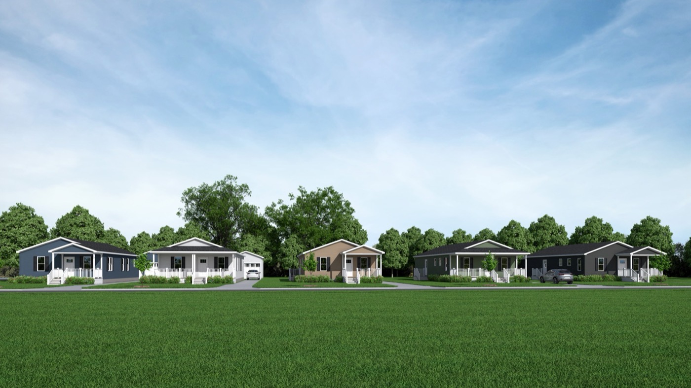 Streetscape rendering of the five homes, view two